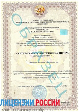 Образец сертификата соответствия аудитора №ST.RU.EXP.00005397-3 Чайковский Сертификат ISO/TS 16949